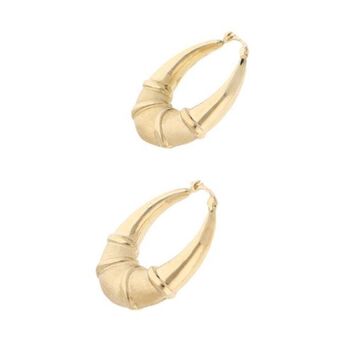 Nacional Monte de Piedad Arracadas huecas en oro amarillo 14 kilates. oferta