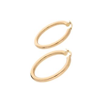 Nacional Monte de Piedad Arracadas tubulares en oro amarillo 14 kilates. oferta
