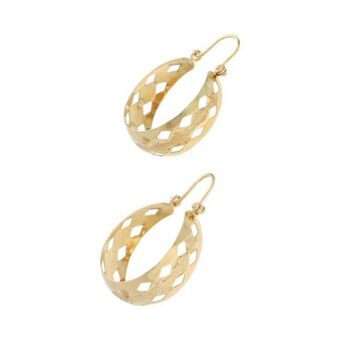 Nacional Monte de Piedad Arracadas caladas en oro amarillo 14 kilates. oferta