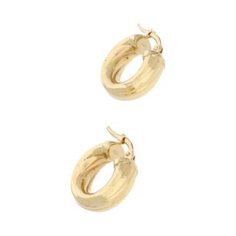 Nacional Monte de Piedad Arracadas huecas en oro amarillo 14 kilates. oferta