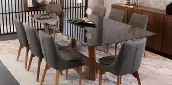 Comedor huxley mármol monterrey con sillas allegra