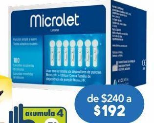 Farmacia San Pablo Microlet lancetas caj c/100pzs oferta