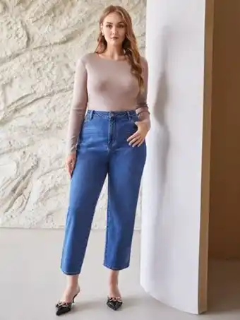 SHEIN Motf premium body viscosa de cuello barco oferta