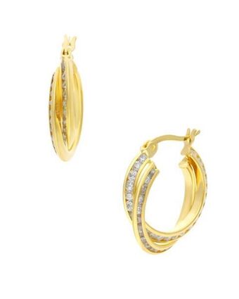 Joyerías Bizzarro Arracadas de oro amarillo 14k con zirconias oferta