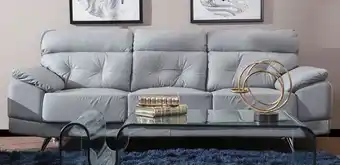 Muebles Dico Sofá 3 plazas de piel san marino gris claro oferta