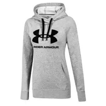 Under armour ua rival fleece logo hoodie sudadera color gris mujer, cod-103560