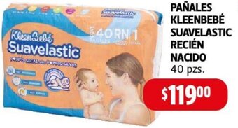 Farmacias Guadalajara PAÑALES KLEENBEBÉ SUAVELASTIC RECIÉN NACIDO 40 pzs. oferta