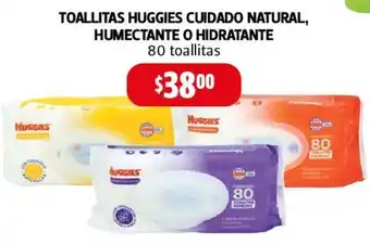 Farmacias Guadalajara TOALLITAS HUGGIES CUIDADO NATURAL, HUMECTANTE O HIDRATANTE 80 toallitas oferta