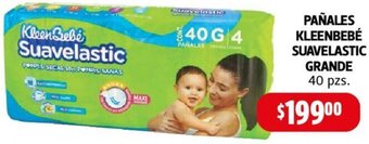 Farmacias Guadalajara PAÑALES KLEENBEBÉ SUAVELASTIC GRANDE 40 pzs. oferta