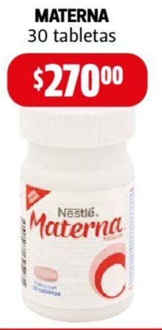 Farmacias Guadalajara MATERNA 30 tabletas oferta