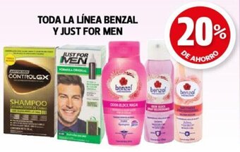 Farmacias Guadalajara TODA LA LÍNEA BENZAL Y JUST FOR MEN oferta