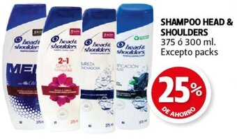 Farmacias Guadalajara SHAMPOO HEAD & SHOULDERS 375 ó 300 ml. Excepto packs oferta