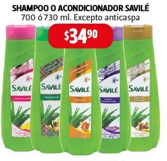 Farmacias Guadalajara SHAMPOO O ACONDICIONADOR SAVILÉ 700 ó 730 ml. Excepto anticaspa oferta