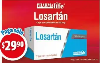Farmacias Guadalajara PHARMAlife® Losartán Caja con 30 tabletas 50 mg oferta