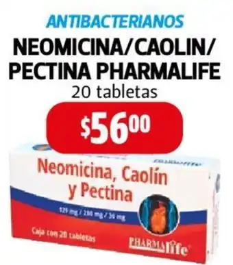Farmacias Guadalajara ANTIBACTERIANOS NEOMICINA/CAOLIN/ Caja con 20 tabletas oferta