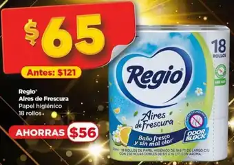 Reglo Aires de Frescura Papel higiénico 18 rollos.