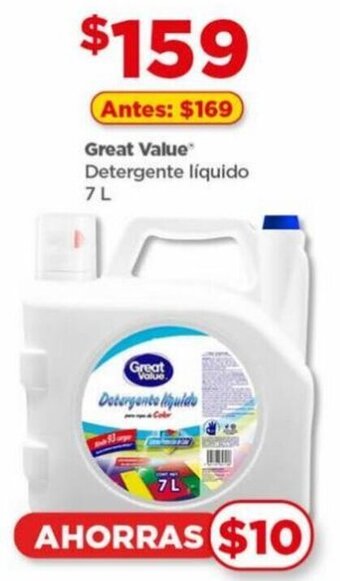 Bodega Aurrerá Great Value Detergente líquido 7L oferta
