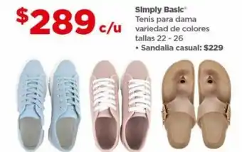 Bodega Aurrerá Simply Basic Tenis para dama c/u variedad de colores oferta