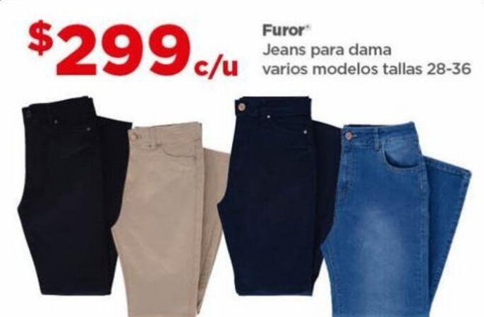 Furor Jeans para dama c u varios modelos tallas 28 36 oferta en