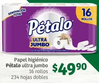 Soriana Híper Papel higiénico Pétalo ultra jumbo 234 hojas dobles oferta