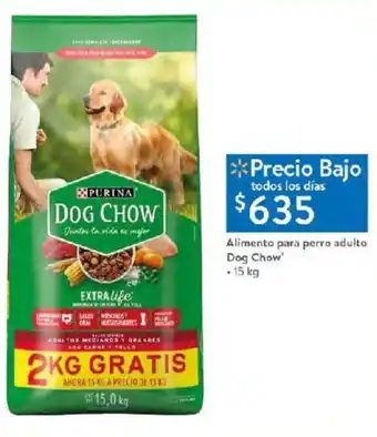 Walmart Alimento para perro adulto Dog Chow 15 kg oferta
