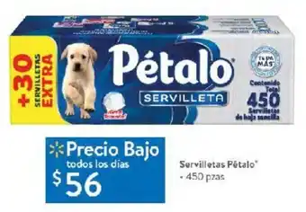 Walmart Servilletas Pétalo .450 pzas oferta