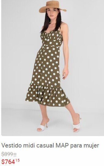 Liverpool Vestido midi casual MAP para mujer oferta