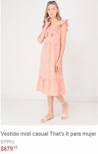 Liverpool Vestido midi casual That's It para mujer oferta
