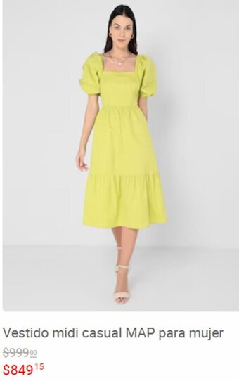 Liverpool Vestido midi casual MAP para mujer oferta