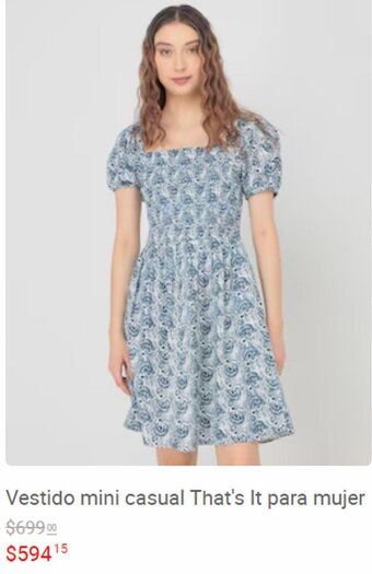 Liverpool Vestido mini casual That's It para mujer oferta