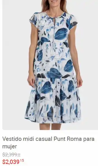Liverpool Vestido midi casual Punt Roma para mujer oferta