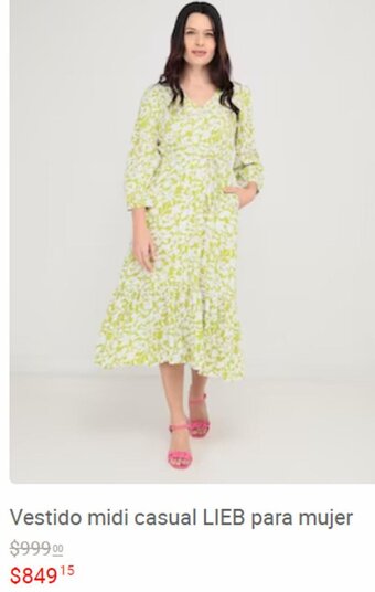 Liverpool Vestido midi casual LIEB para mujer oferta