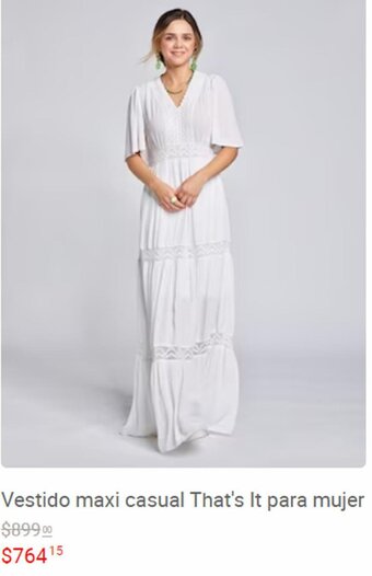 Liverpool Vestido maxi casual That's It para mujer Vestido maxi casual Ivonne para mujer oferta