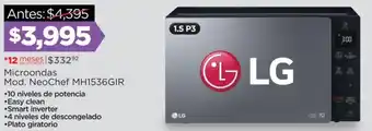 Chedraui LG Microondas Mod. NoeChef MH1536GIR oferta
