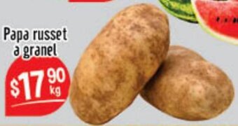 Papa russet a granel