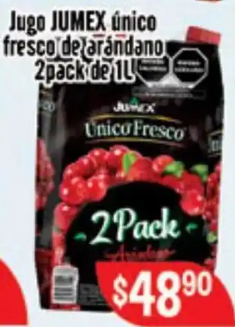 Jugo JUMEX único fresco de arándano 2pack de 1L