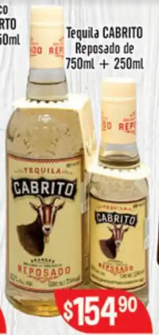 Tequila CABRITO DO RE Reposado de 750ml + 250ml