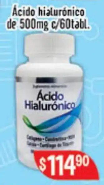 Ácido hialurónico de 500mg c/ 60tabl.