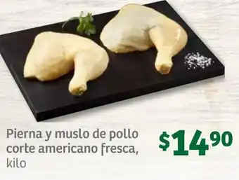 Soriana Súper Pierna y muslo de pollo corte americano fresca oferta