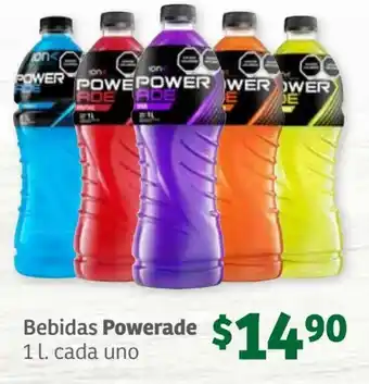 Soriana Súper Bebidas Powerade 1 L. cada uno oferta