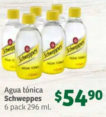 AGUA Tónica Schweppes 6 pack 296 ml.