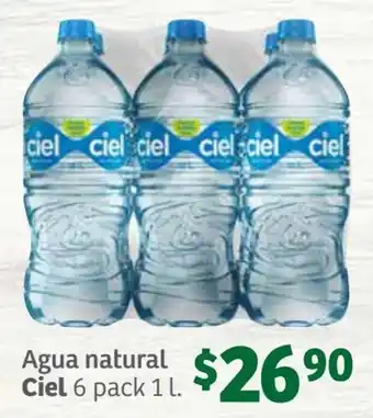 Soriana Súper Agua natural Ciel 6 pack 1 L oferta