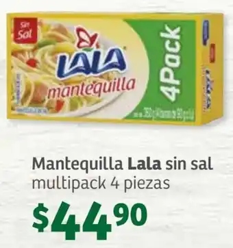 Soriana Súper Mantequilla Lala sin sal multipack 4 piezas oferta