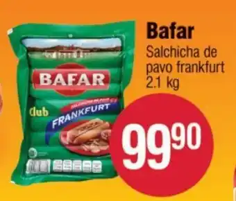 Smart & Final Bafar Salchicha de pavo frankfurt 2.1 kg oferta