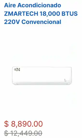 Bomssa Aire Acondicionado ZMARTECH 18,000 BTUS 220V Convencional oferta