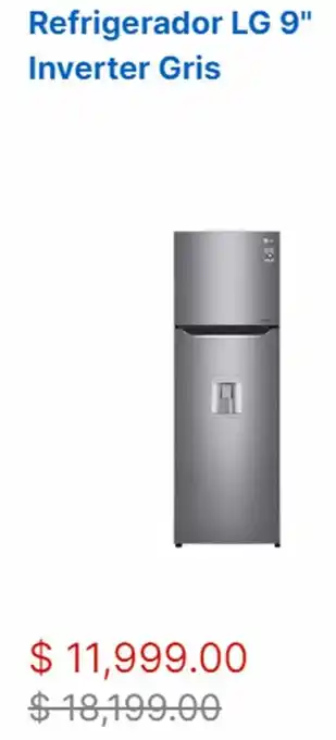 Refrigerador LG 9" Inverter Gris