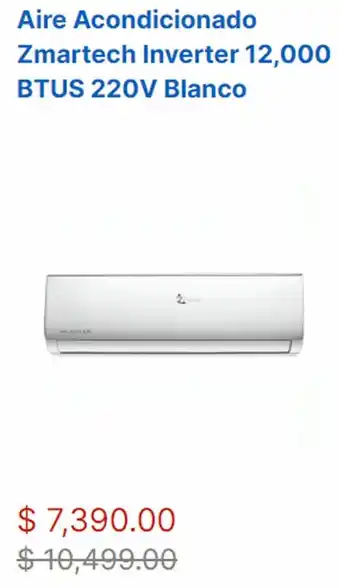 Bomssa Aire Acondicionado Zmartech Inverter 12,000 BTUS 220V Blanco oferta