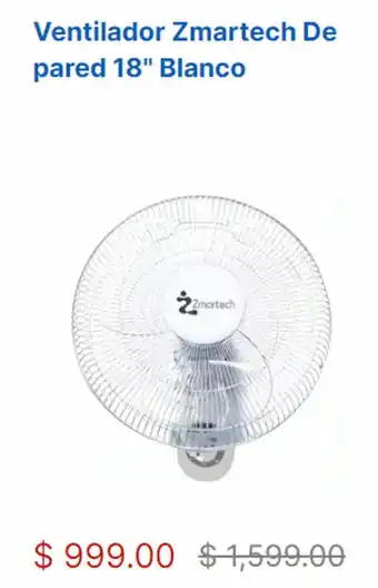 Bomssa Ventilador Zmartech De pared 18" Blanco oferta