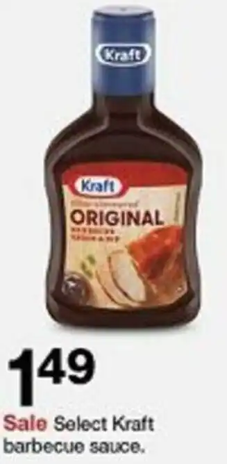 Sale Select Kraft barbecue sauce.