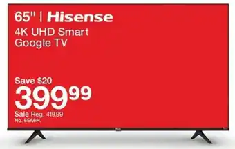 65" | Hisense 4K UHD Smart Google TV